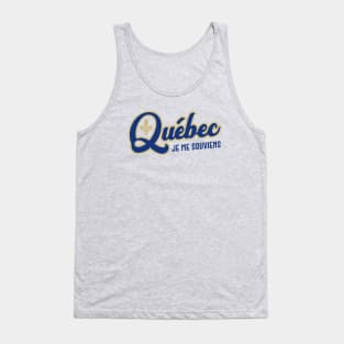 Quebec Je me souviens Canada Classic Athletic Script Blue Tank Top